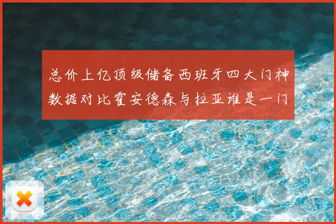 总价上亿顶级储备西班牙四大门神数据对比霍安德森与拉亚谁是一门